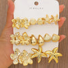 16Pcs Starfish Shell Stud Earrings Ccb Earring Set Women's Summer Beach Party Jewelry Gifts - Image 1