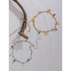 Colorful Bead and Flower Chain Anklet in Gold-Tone or Silver-Tone - Image 2