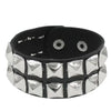 Square Wide Punk Chunky Rivet Leather Bangle Rock Rows Nails Wristband Adjustable Size Jewelry Bracelets Bangle - Image 6