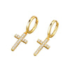 Silver Color Cross Zircon Pendant Earrings for Women Men Punk Hip Hop Piercing Personality Earrings Party Jewelry - Image 6