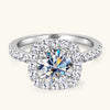Brilliant Halo Ring 8mm D Engagement Wedding Finger Rings Gold for Women with - Image 12