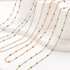 Hot Pink Stainless Steel Link Cable Chain Gold Color Satellite Enamel Beads Necklace for Women Chic Summer Gift - Image 4