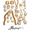 Stainless Steel Gold Plated Baroque Pearls Jewelry Set Wedding Party Necklace Ring Bracelet - Image 1