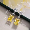 Bright Yellow Crystal Earrings Female Engagement Party Jewelry Temperament Women Wedding Ceremony Accessories - Image 5