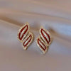 Elegant Women Stud Earrings Leaf Design Fresh Style Wedding Daily Wearable Accessories with Shiny CZ Chic Jewelry - Image 3