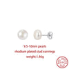 Orsa Jewels Minimalism 1 Pair Freshwater Pearl Ear Stud Pearls Stud Earrings Silver Round Pearl Ear Stud - Image 30