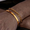 2pcs Stackable Bracelets for Men Teens, Open Cuff Bangle, Twisted Rope Figaro Chain Cuban Link Chain Bracelets Set - Image 8