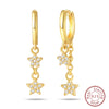 Silver Color Gold Pearl Bee Irregularity Star Moon Earrings For Women Jewelry Birthday Gifts - Image 7