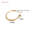 2 Sizes Silver Needle Gold Color C Shape Smooth Hoop Earring Brass Metal Earring Jewelry For Women Gifts - Image 3