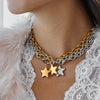 Gold-plated Stainless Steel Five-pointed Star Pendant Bracelet Necklace Jewelry - Image 1