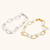 La. Muses Imitation Pearl Oval Buckle Chain Stainless Steel Women's Bracelet Pvd Plated Daily Jewelry Accessories - Image 5