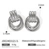 Threaded Wrap Ear Studs Pvd Stainless Steel Gold Color Geometric Door Handle Earrings Women's Jewelry - Image 9