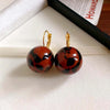 Vintage Brown Leopard Round Bead Drop Earrings for Women Resin Ball Geometric Ear Buckles Earrings Jewelry Gifts - Image 12
