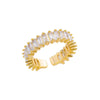 Thin Cubic Zirconia Stacking Ring in Gold-Tone Stainless Steel Adjustable - Image 7