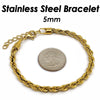 10 Pcs 3mm 5mm Rope Bracelet Stainless Steel Bracelet Gold Rope Chain Bracelet for Men or Women, Gold Bracelet - Image 10