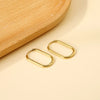 Two-Piece Clip-On Hoop Earrings with Oval Profile - Image 6