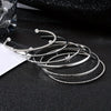 6Pcs/Set Silver Color Star Charm Stackable Bangle Bracelet Set for Women Boho Multi-layer Open Cuff Bracelet Jewelry Accessories - Image 2