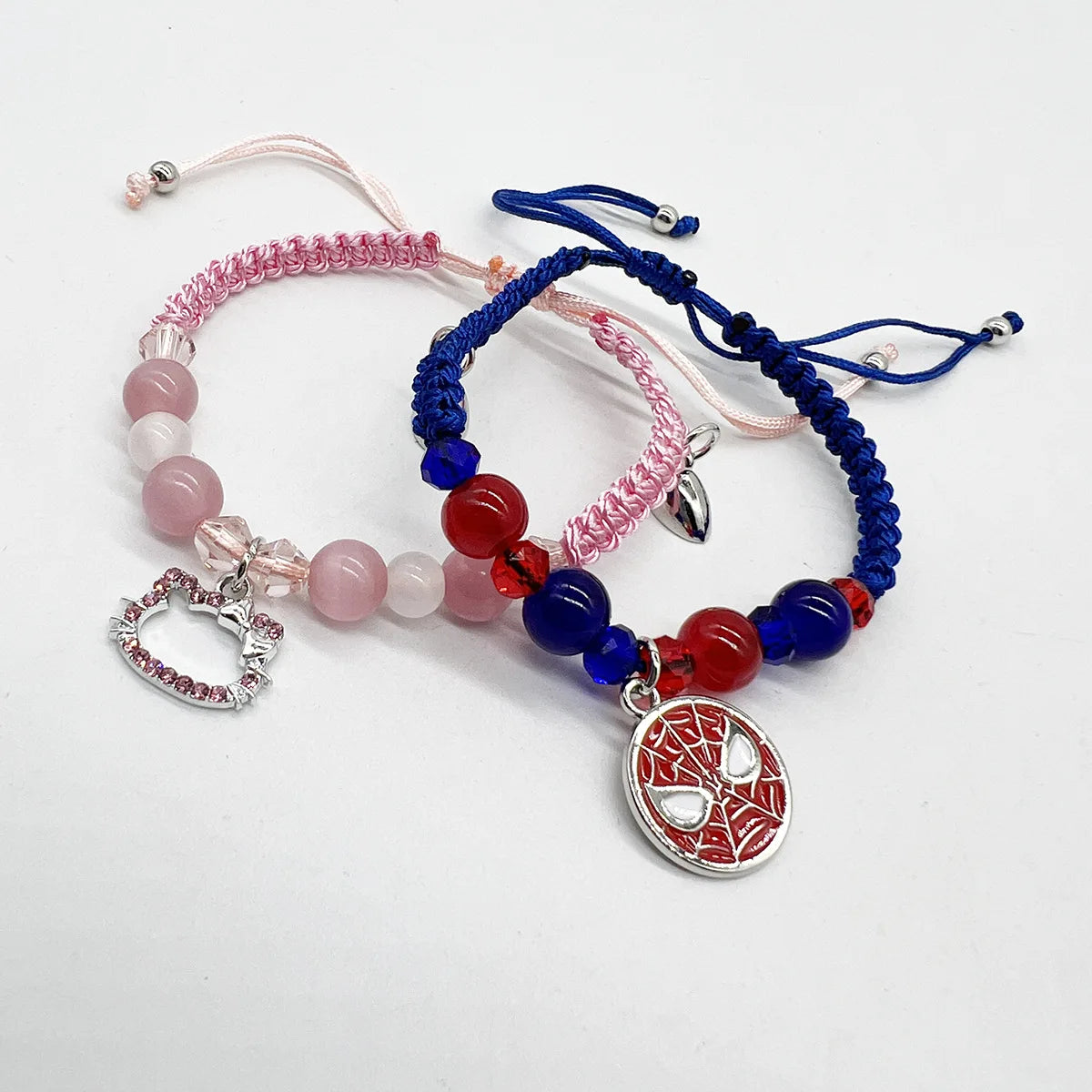 Spider Kitty Charm Bracelets Rope Heart Magnetic Matching Bracelets for Couples Crystal Beaded Bracelet Halloween Jewelry - Image 1