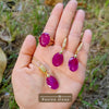 Oval Purple Crystal Fusion Stone Back Is Crystal Stone Necklace Earrings Rings Jewelry Set Elegant Women's Jewelry - Image 1