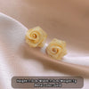 French Romantic Gold Color Hollow Metal Rose Shape Earrings Sweet Women's Accessory Unusual Jewelry for Valentine's Day - Image 7