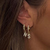 A-Z Letters Initial Pendant Earrings Hoop Earrings Men Golden Color Jewelry Earring Alphabet Name Earrings Women 1pcs - Image 1