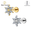 Titanium 16G Marquise Flower CZ Labret Stud Helix Conch Cartilage Tragus Flat Back Piercing Body jewelry - Image 1