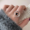 Silver Open Finger Ring Punk Heart Irregular Geometric Stackable For Women Girl Jewelry Gift - Image 30