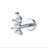 Stainless Steel Labret Piercing Stud with 16 Gauge and 1.2 x 8 mm Post - Image 33