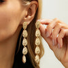 Punk Irregular Texture Ellipse Drop Earrings for Women Metal Pierced Long Dangle Earrings Year Jewelry - Image 1