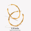 Minimalist Basic Thin Bamboo Large Gold Hoop Earrings For Women Stainless Steel Gold Plated Female Big Hoop - Image 1