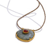 Spectrolite Agate Stone Oval Pendant Necklace for Women Golden Stainless Steel Jewelry Gift - Image 7