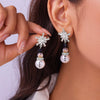 Sparking Snowflake Earrings For Women Shiny Zircon Imitation Pearl Firework Earring Christmas Year Party Jewelry - Image 13