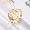 Hollow Tree of Life Ring Amulet Adjustable Stainless Steel Finger Rings For Women Girls Anniversary Gifts - Image 3