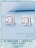 Silver Halo CZ Heart Stud Earrings Round Earrings Set Classic Engagement Jewelry for Couples - Image 24