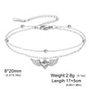 Heart Key Bowknot Charm Bracelet Stainless Steel Gold Color Double Layer Beads Chain Anklet Jewelry Gift - Image 12