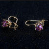 Earrings for Women Gold Plated Purple Amethyst Dangle Stud Vintage Earring Party Gifts Jewelry - Image 1