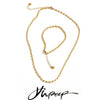Stainless Steel Beads Chain Basic Necklace Bracelet Bangle Set 16K Gold Platinum Color Pvd Plated Jewelry - Image 1
