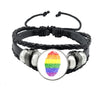 Lgbt Black Weave Leather Bracelet Bi Pride Glass Cabochon Gay Pride Rainbow Flag Photo Bangle Jewelry For Women Men Lovers Gift - Image 27