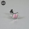 1PC Titanium Zirconia Cute Cat Rook Helix Stud Tragus Cartilage Earrings Animal Lobe Labret Lip Piercing Jewelry 16G - Image 13