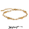 Stainless Steel Heart Handmade Chain Bracelet Bangle Daily Charm Wrist Jewelry - Image 1