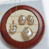 Big Baroque Pearl Jewelry Sets Gold Plating Freshwater Pearl Necklace Earrings For Women Gift - Image 2