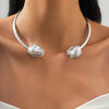 French Style Baroque Imitation Pearl Necklace Bangle Earrings Ring Set For Women Punk Clavicle Chain Torques Jewelry Set - Image 25
