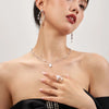 Silver Double-Deck Water Droplet Shape Women Choker Zircon Chain Necklace Jewelry Wedding Party Gift - Image 6