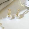 Stainless Steel Letter D Pearl Dangle Earrings for Women Charm Gold Color Zircon Hoop Korea Jewelry Gift Colorfast - Image 1