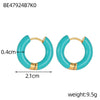 Glamour Jewelry Stainless Steel Dripping Oil Black White Colorful Enamel Hoop Earrings Geometric Enamel Stud Earrings for Women - Image 15