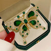 Women Elegant Emerald Crystal Butterfly Brooches Badges Classic Lady Dress Suit Pins Jewelry - Image 1