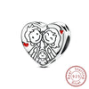 Love Heart Shaped Charms Silver Family Love Friendship Charms Fit Bracelet Bangle Women Jewelry Gifts - Image 7