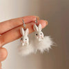 Autumn Winter Easter Earrings for Women Funny Rabbit Hare Carrot Korean Lovely Fur White Bunny Gift Jewelry Accessories - Image 7