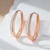 Glossy Hoop Earrings Rose Gold Color Simple Square Earrings For Women Daily Jewelry - Image 3