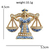 Libra Zodiac Sign Brooches For Women Unisex 2-color Rhinestone Beautiful Lady Office Party Brooch Pins Gifts - Image 6